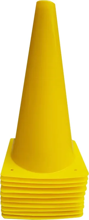 12 inch Plastic Sport Training Traffic Cone Traffic Safety Cones Sign Sport Soccer Football Training Cone Small 12" (Set of 10) Sports Outdoor Indoor Marker Activity Agility