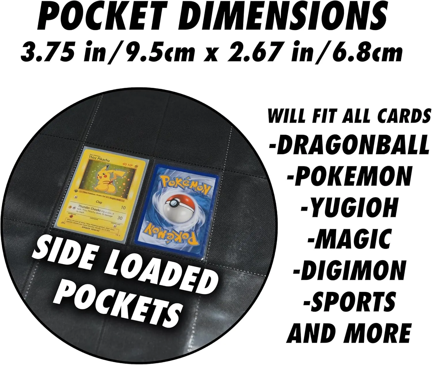 1280  Cards 20 Pocket Card Binder Collector Card Album - Pages Compatible with Pokemon Cards, Sports Cards, Yugioh, MTG and Other TCG - Trading Card Sleeve with Side Loading Pockets (Red/Red)