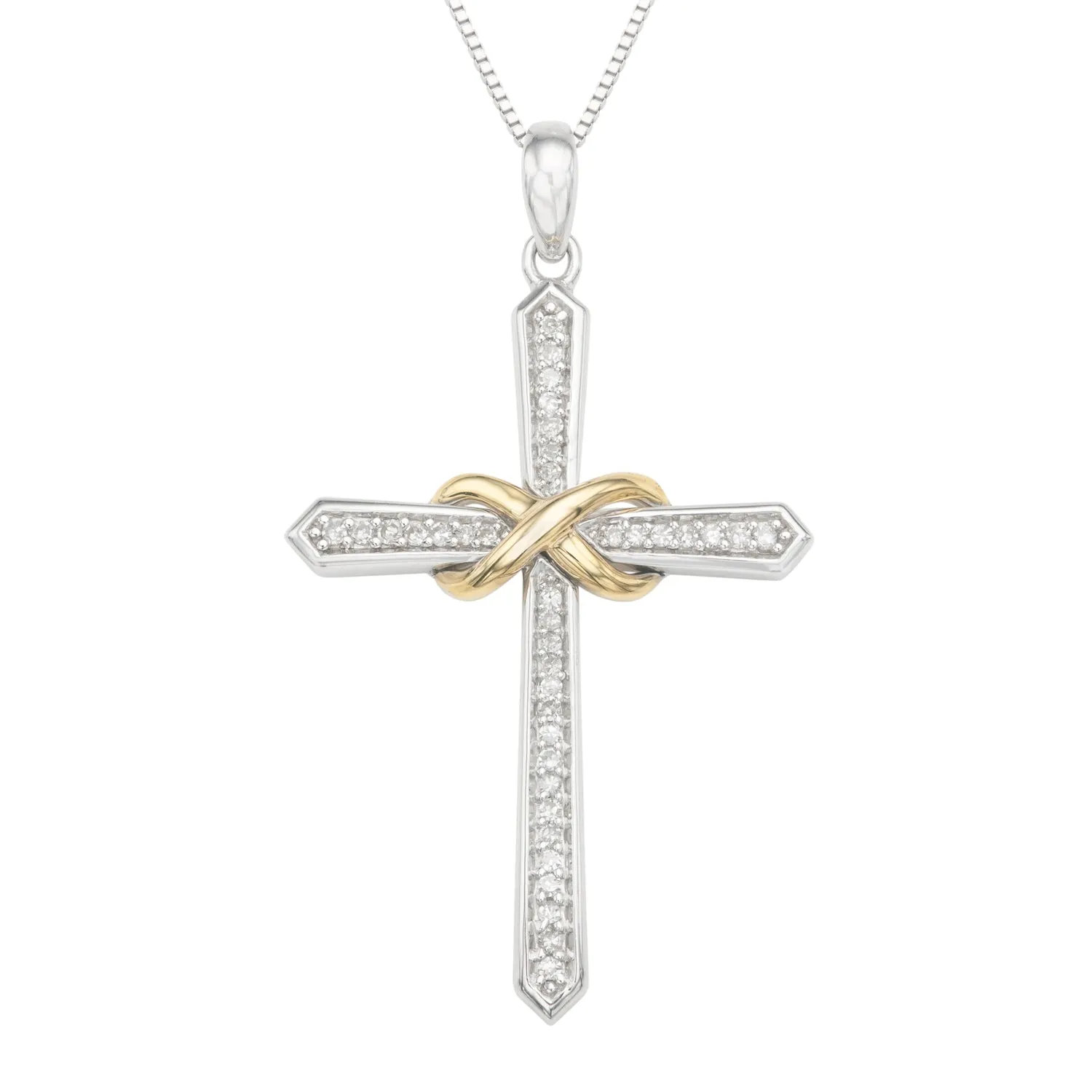 .14ctw Diamond Infinity Cross Pendant