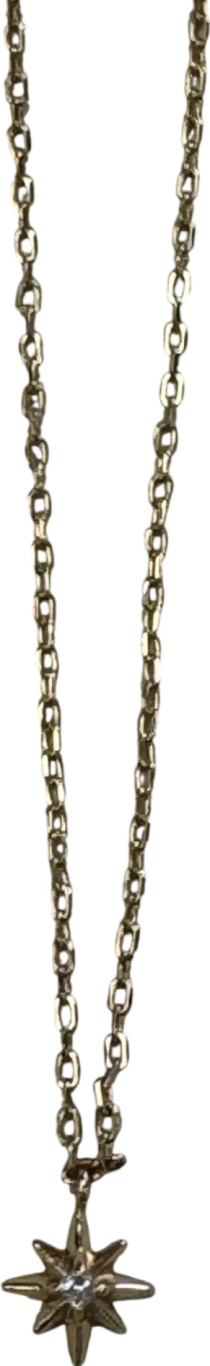 Astrid & Miyu Yellow 18k Gold Plated Silver Celestial Star Necklace With Crystal