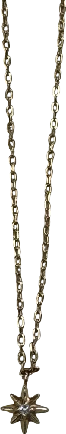 Astrid & Miyu Yellow 18k Gold Plated Silver Celestial Star Necklace With Crystal