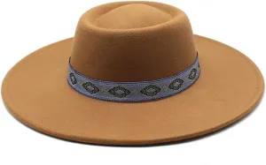 Cap 9.5 Large Brim Woolen Felt Hat Concave-convex Top Hat, Autumn and Winter New British Style Jazz Hat Fengyan Cowboy Hats