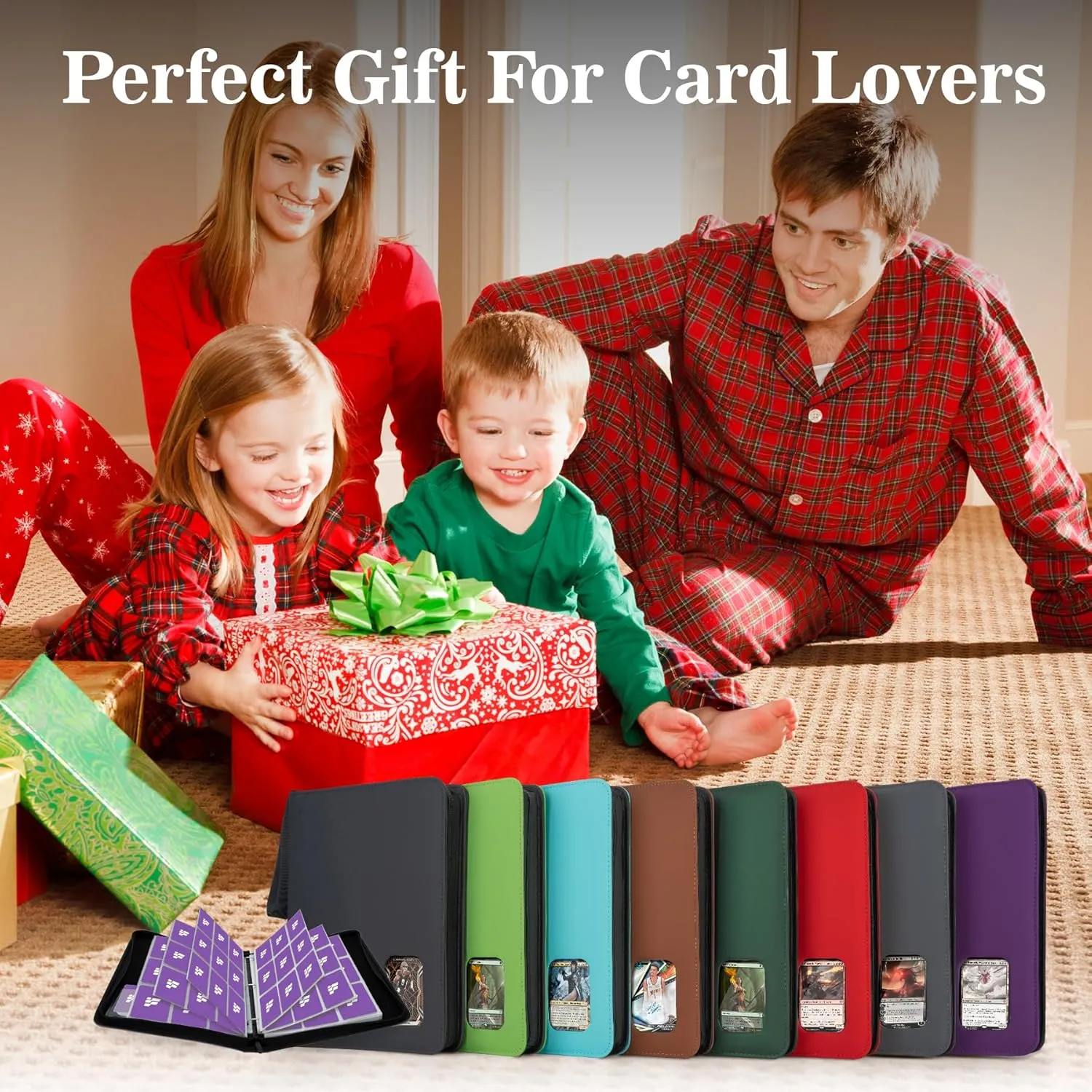 Card Binder 9 Pocket, Trading Card Binder with Clear Window Design, 720 Double Sided Pocket PU Collection Binder, Card Albums for MTG, TCG, and Sports Cards(Purple)