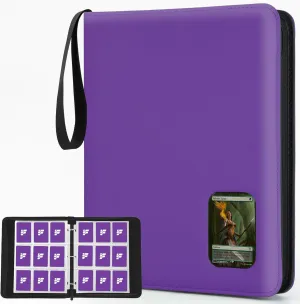 Card Binder 9 Pocket, Trading Card Binder with Clear Window Design, 720 Double Sided Pocket PU Collection Binder, Card Albums for MTG, TCG, and Sports Cards(Purple)
