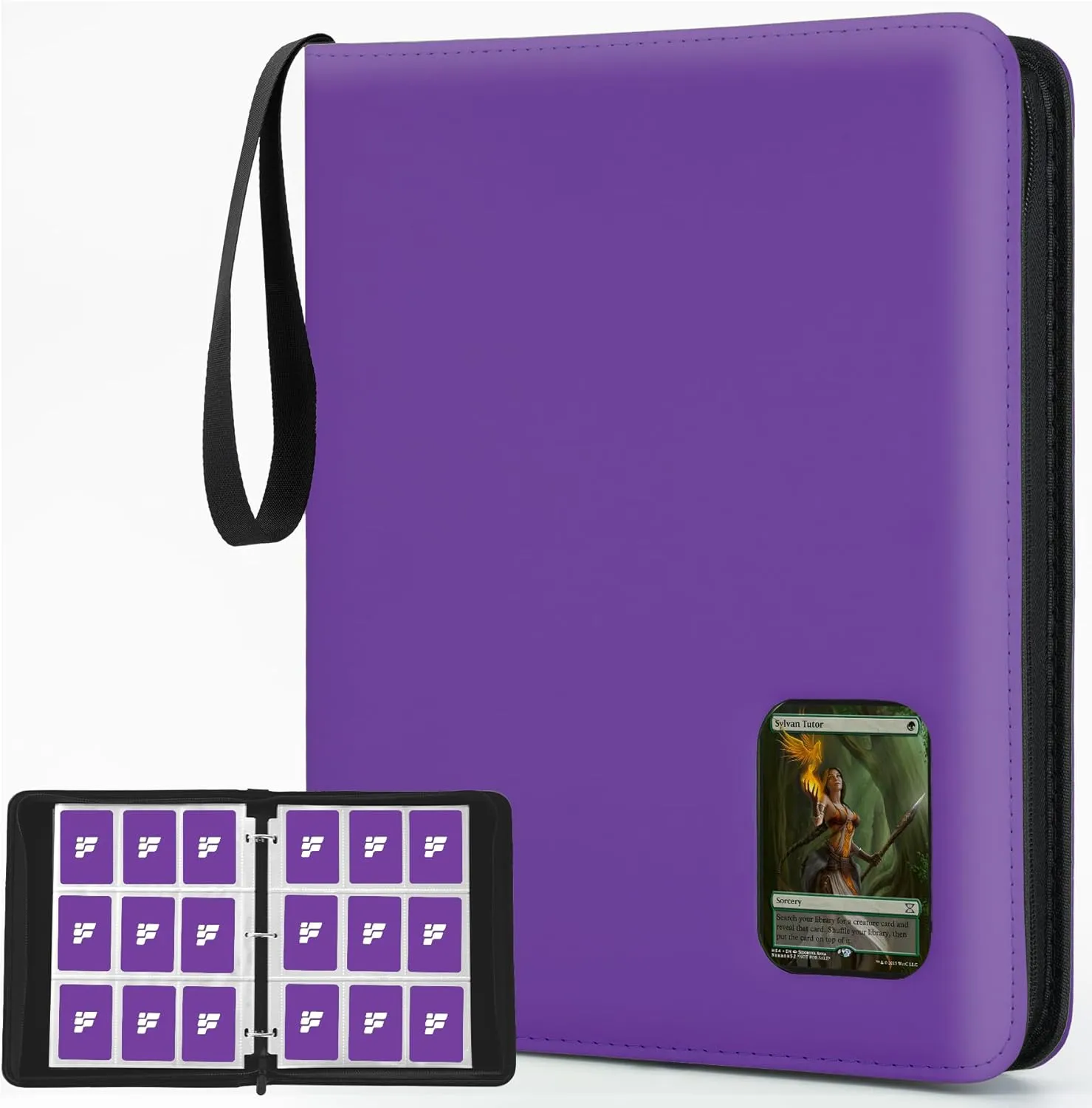 Card Binder 9 Pocket, Trading Card Binder with Clear Window Design, 720 Double Sided Pocket PU Collection Binder, Card Albums for MTG, TCG, and Sports Cards(Purple)