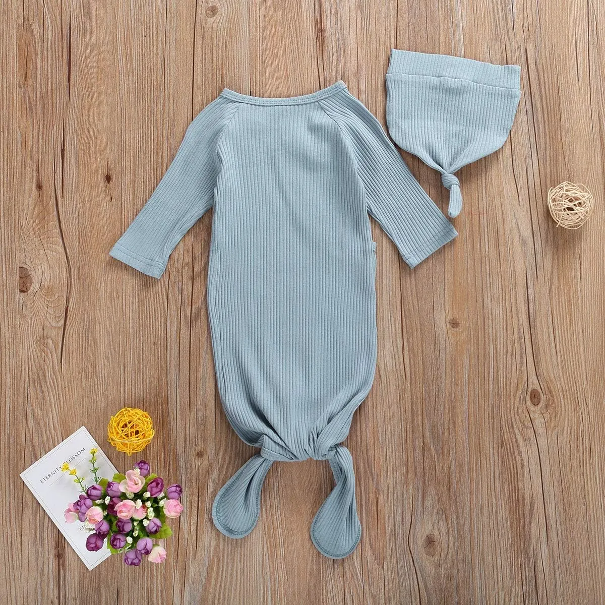 CIYCUIT Knotted Baby Gowns Newborn Coming Home from Hospital Outfit