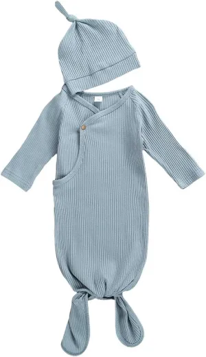 CIYCUIT Knotted Baby Gowns Newborn Coming Home from Hospital Outfit