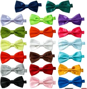 DanDiao 20 Pcs Elegant Pre-tied Bow ties Formal Tuxedo Bowtie Set with Adjustable Neck Band,Gift Idea For Men And Boys, Medium