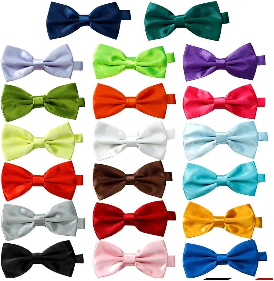 DanDiao 20 Pcs Elegant Pre-tied Bow ties Formal Tuxedo Bowtie Set with Adjustable Neck Band,Gift Idea For Men And Boys, Medium
