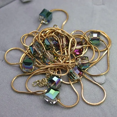 Europe Fashion Crystal Long Chains Necklace for Women as Sweater Accessories