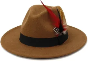 Feathered Fedora Karmel Beige
