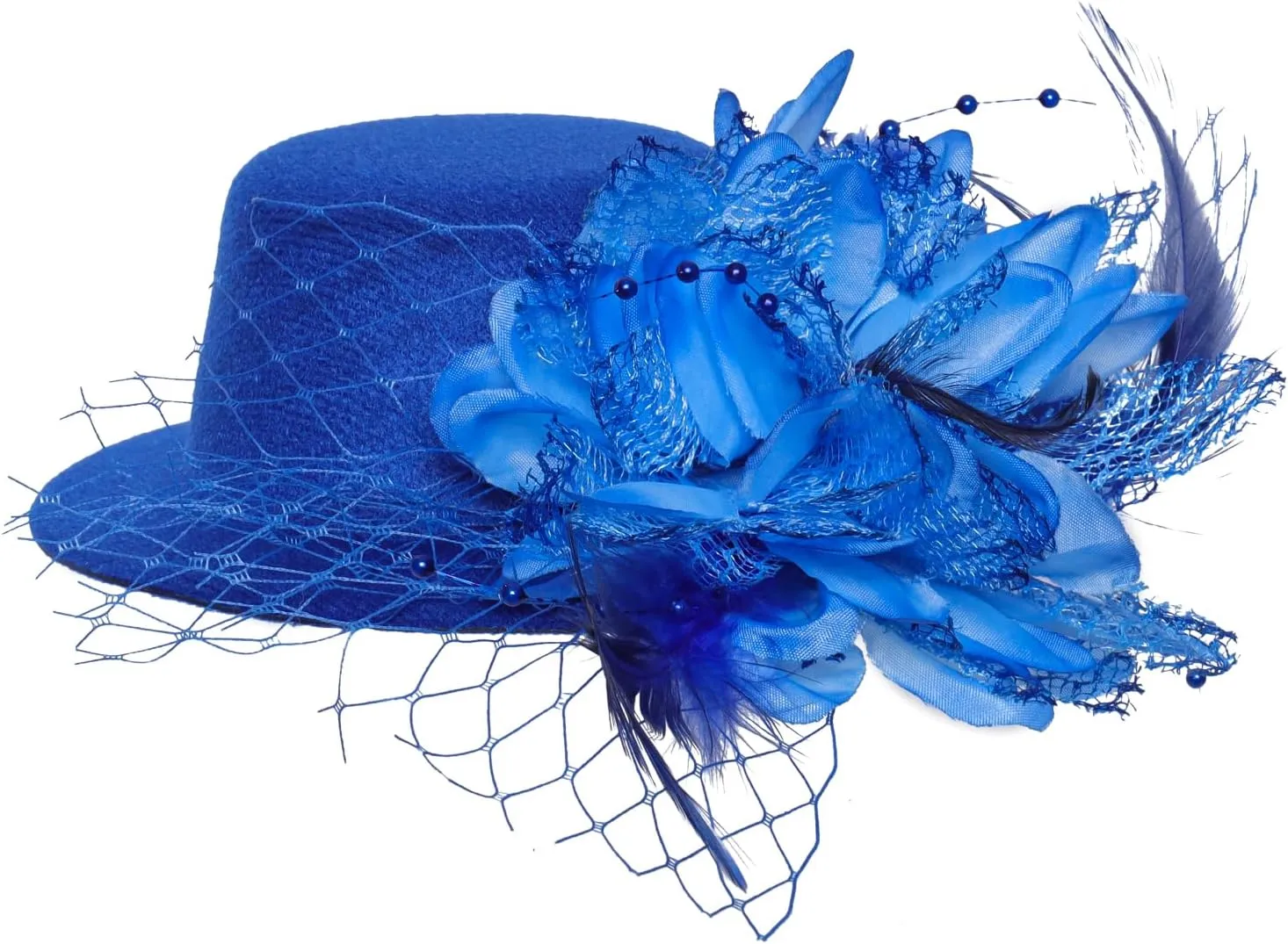 Fumwase Flower Mini Top Hat Hair Clip Small Tea Party Hats Fancy Hats with Clip Fascinators Headwear for Women Ladies