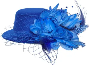 Fumwase Flower Mini Top Hat Hair Clip Small Tea Party Hats Fancy Hats with Clip Fascinators Headwear for Women Ladies