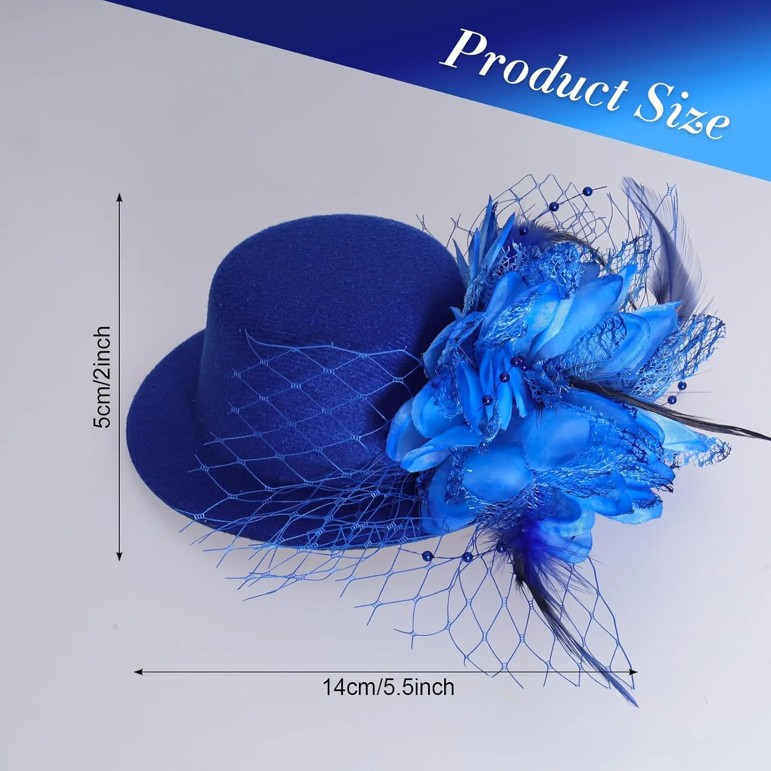 Fumwase Flower Mini Top Hat Hair Clip Small Tea Party Hats Fancy Hats with Clip Fascinators Headwear for Women Ladies
