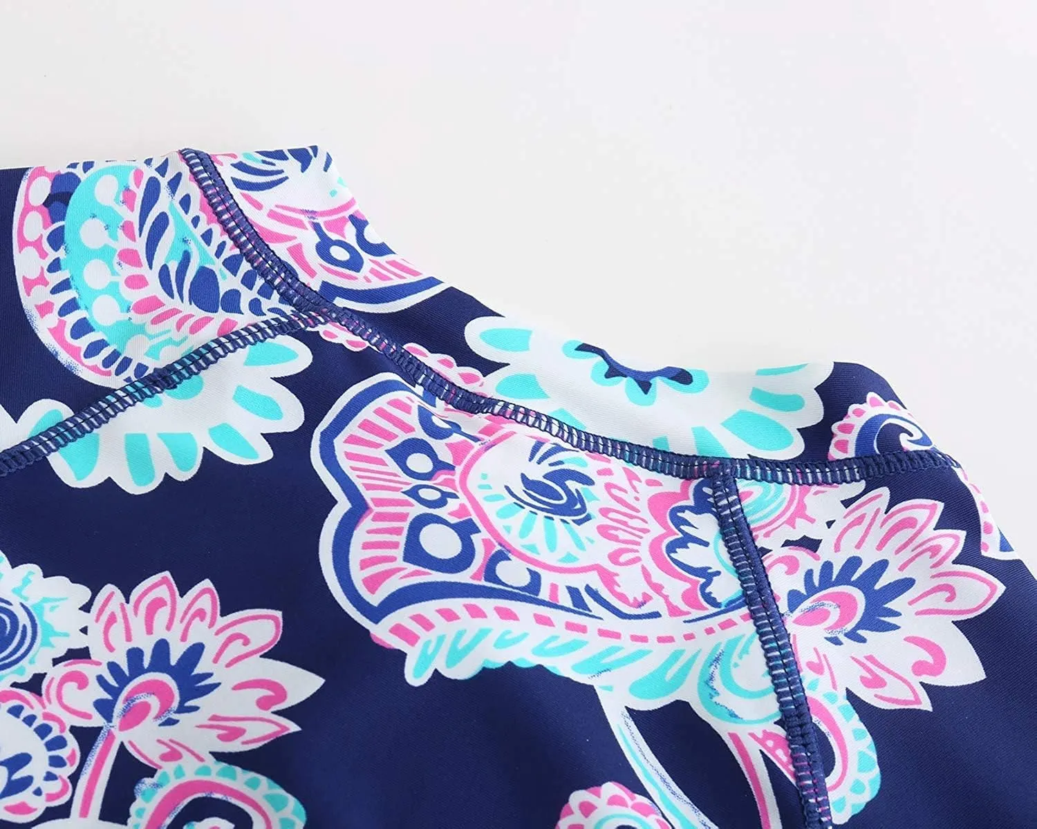 Girls Long Sleeve Rash Guard One Piece Swimsuit Kids UPF 50  Sun Protection Swimwear Rainbow Striped Bathing Suit 3-14 Years