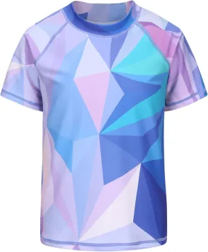 Girls Rash Guard Swimsuits Short Sleeve Swim Shirt for Kids Girls One Piece Bathing Suit Swimwear 7-16 Years