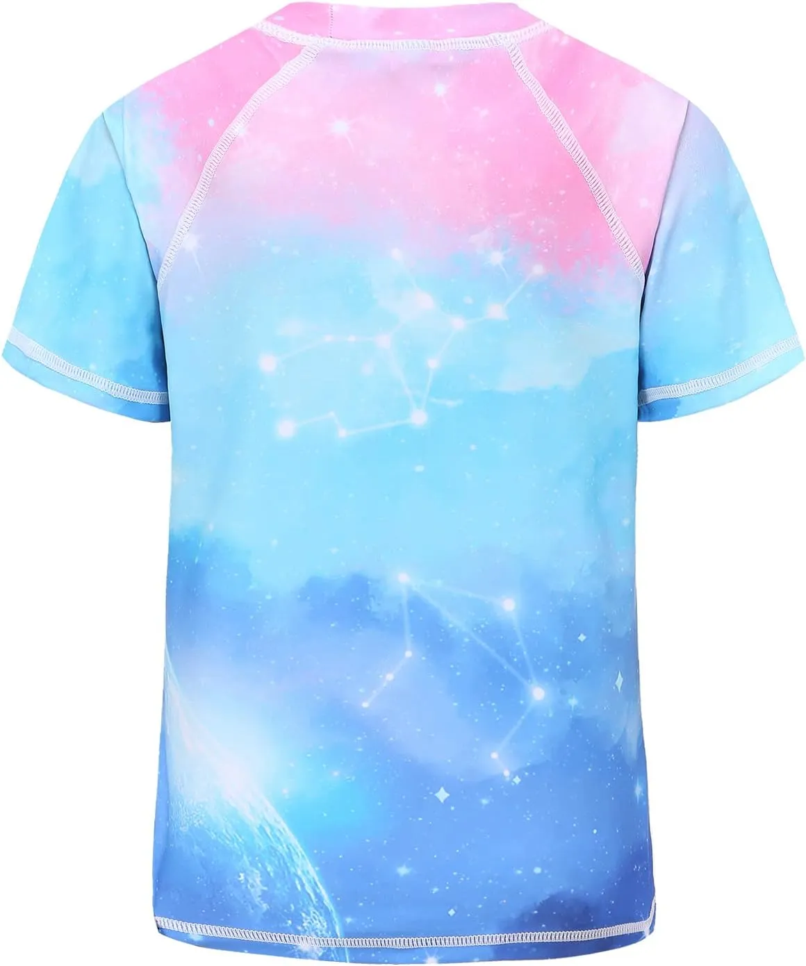 Girls Rash Guard Swimsuits UPF 50  Sun Protective Bathing Suit for Kids Girls Short Sleeve Swim Shirts 3-16 Years