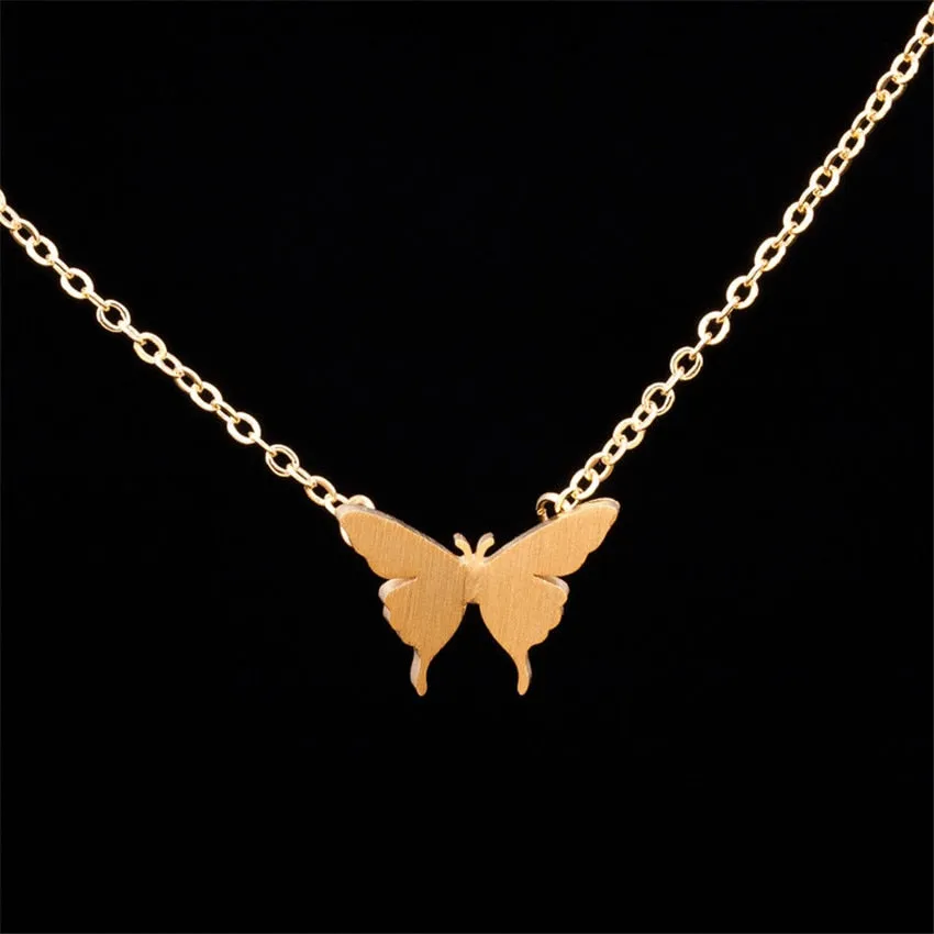 GORGEOUS TALE Jewelry Collier Stainless Steel Chain Butterfly Elephant Panda Birds Pendants Bijoux Femme Choker Necklaces Women