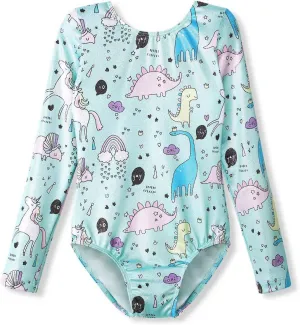 HOZIY Gymnastics Leotards for Girls Unicorn Pink Purple Sparkly Dancewear Activewear Quick Dry