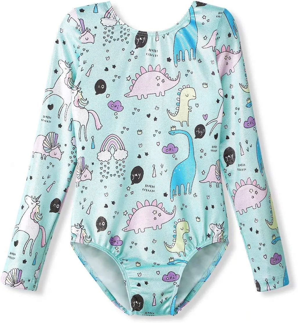 HOZIY Gymnastics Leotards for Girls Unicorn Pink Purple Sparkly Dancewear Activewear Quick Dry