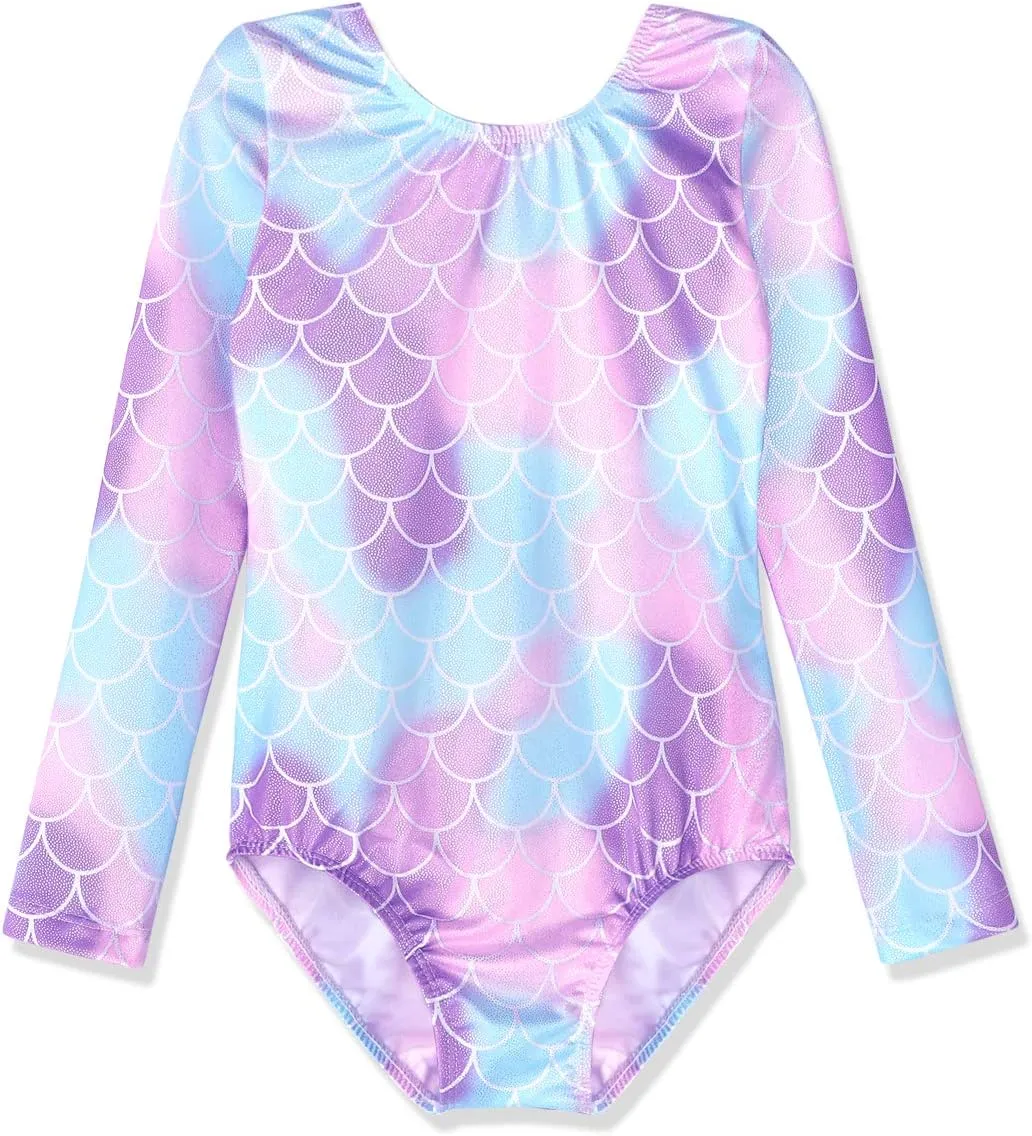 HOZIY Gymnastics Leotards for Girls Unicorn Pink Purple Sparkly Dancewear Activewear Quick Dry