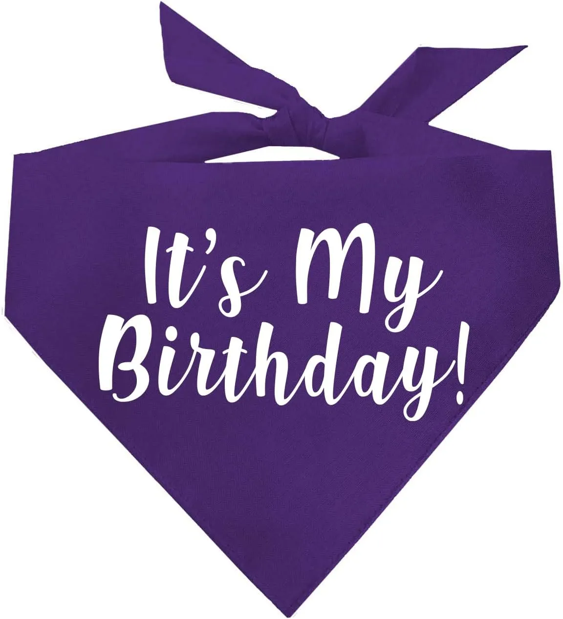 It's My Birthday Dog Bandana | 100% Cotton Tie Dye | Made in USA | Birthday Pawty | Party Theme | Celebration Supplies | Photoshoot Prop | Purple, One Size (60)