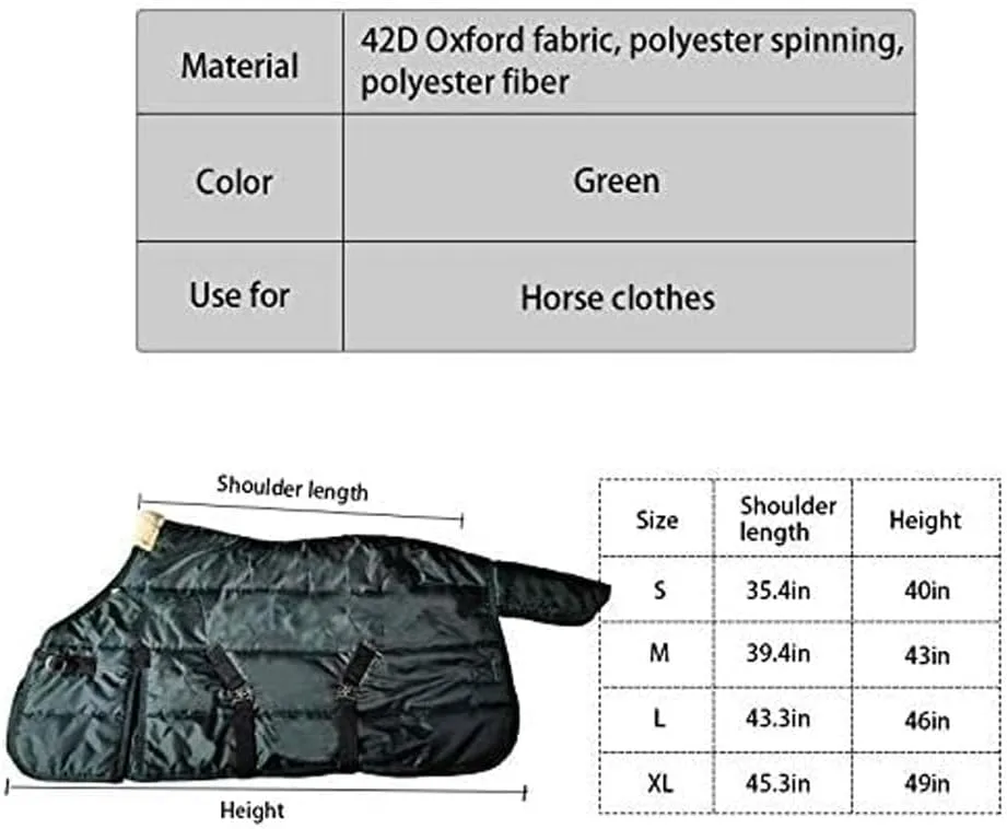 La La Pet Waterproof Warm-Keep Horse Turnout Blanket Adjustable and Breathable Clothes for Horse Mini Pony Ripstop Medium Weight 220g Poly Fill for Winter Red 49Inches