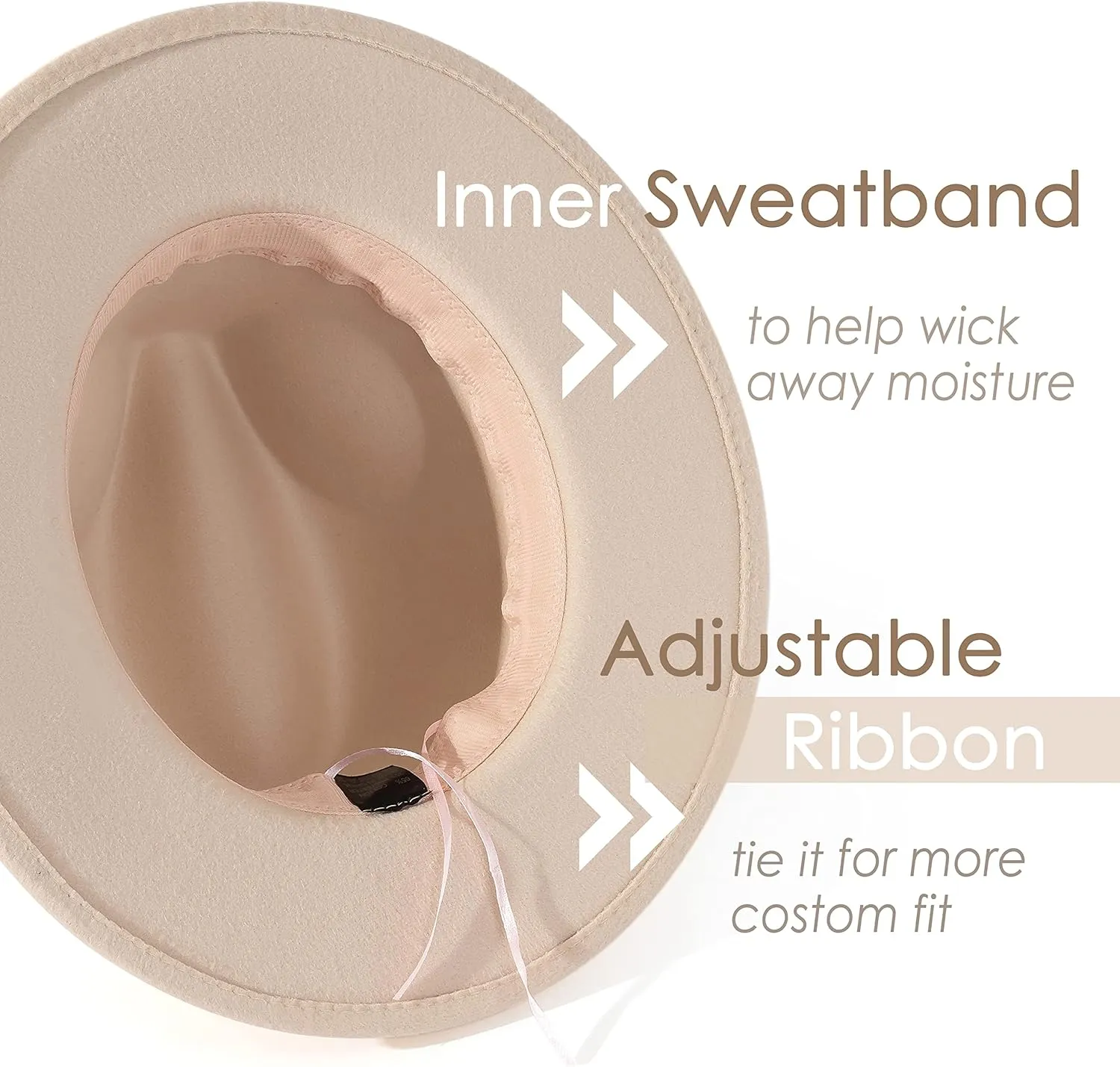 Lisianthus Women Classic Felt Fedora Wide Brim Hat with Belt Buckle