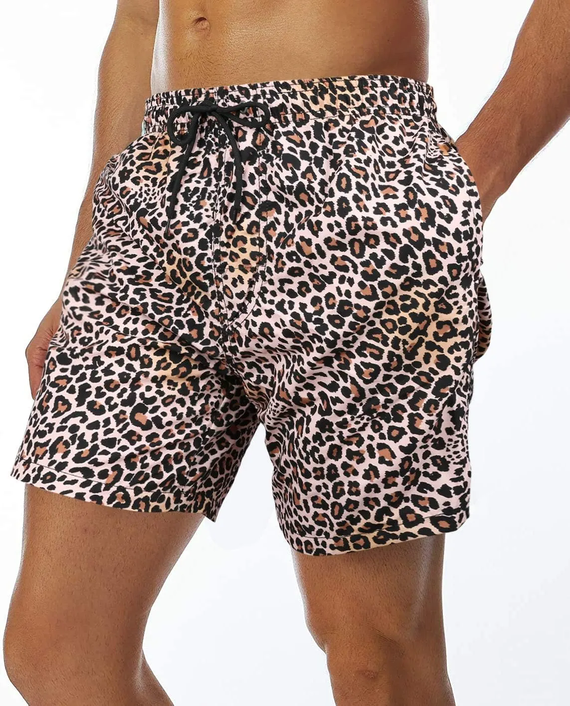 Mens Swim Trunks Short Quick-Dry Swimming Trunks with Mesh Lining Fashion Trend Turnks