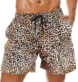 Mens Swim Trunks Short Quick-Dry Swimming Trunks with Mesh Lining Fashion Trend Turnks