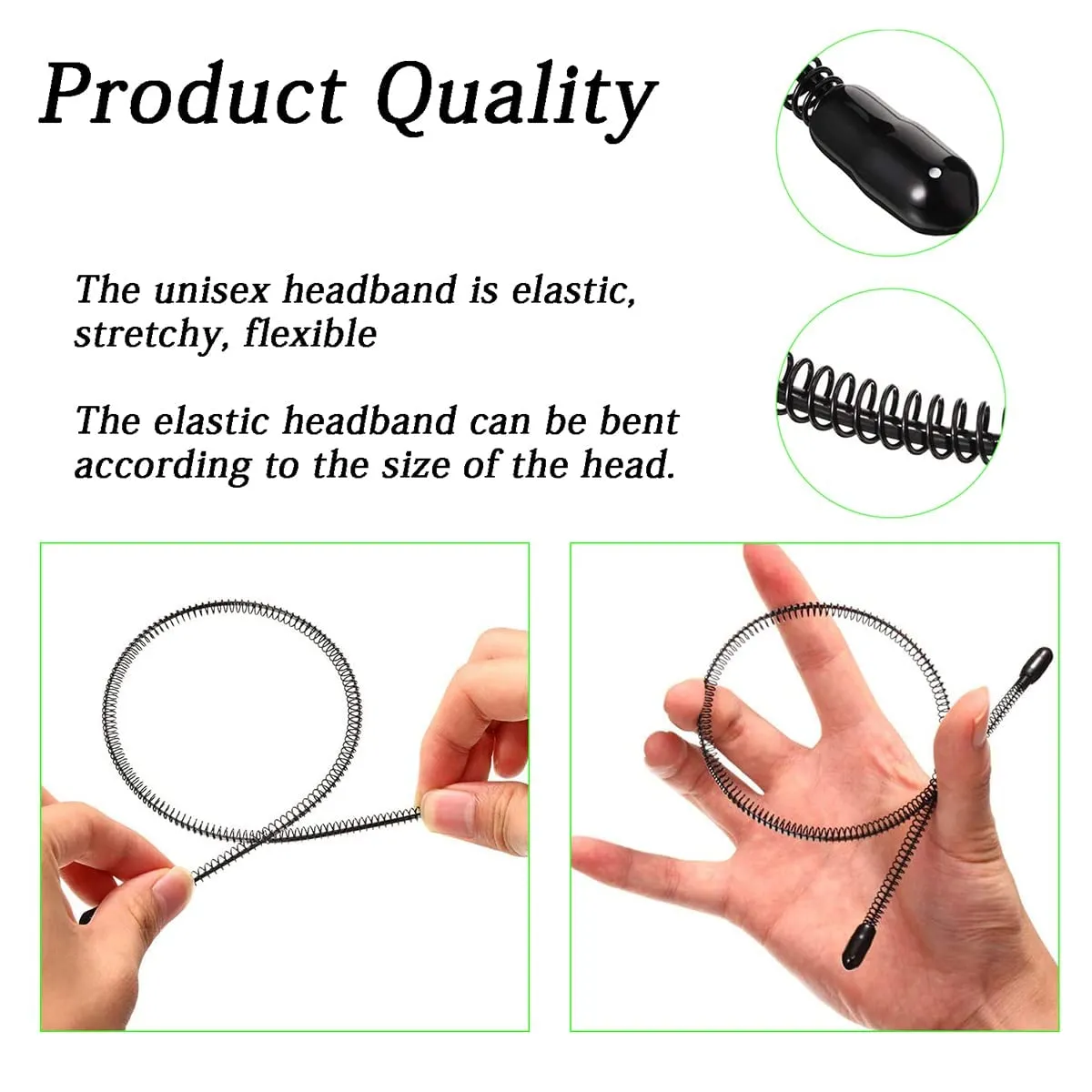Metal Headbands Men Hair Bands, Unisex Black Wavy, Spring And Summer Outdoor Sports Headbands, Fashion Simple Elastic Non Slip Hair Accessories (3 pcs)
