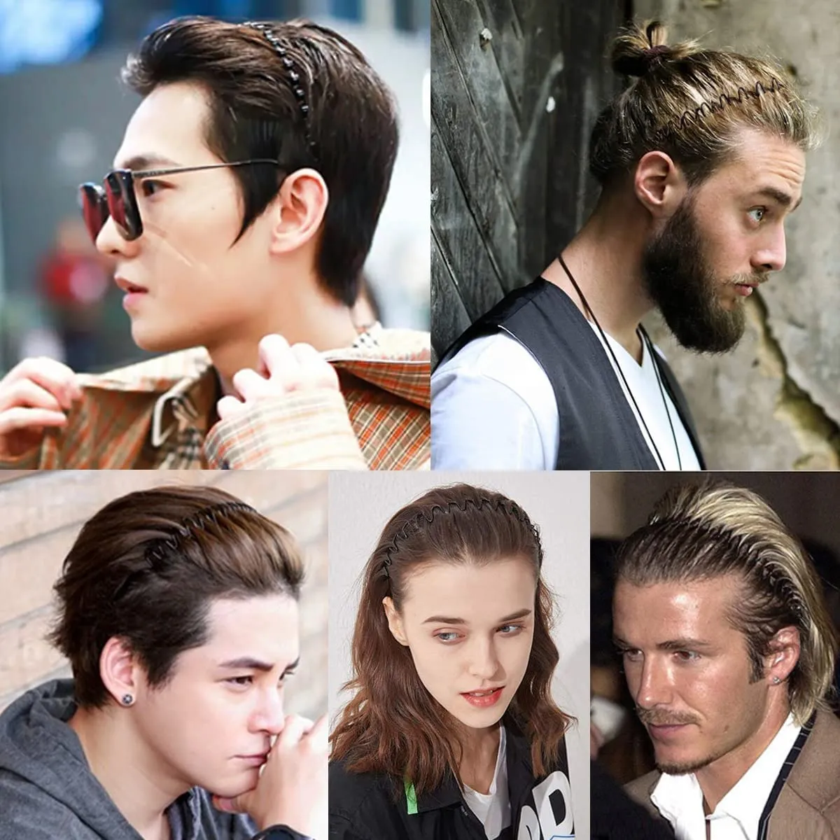Metal Headbands Men Hair Bands, Unisex Black Wavy, Spring And Summer Outdoor Sports Headbands, Fashion Simple Elastic Non Slip Hair Accessories (3 pcs)