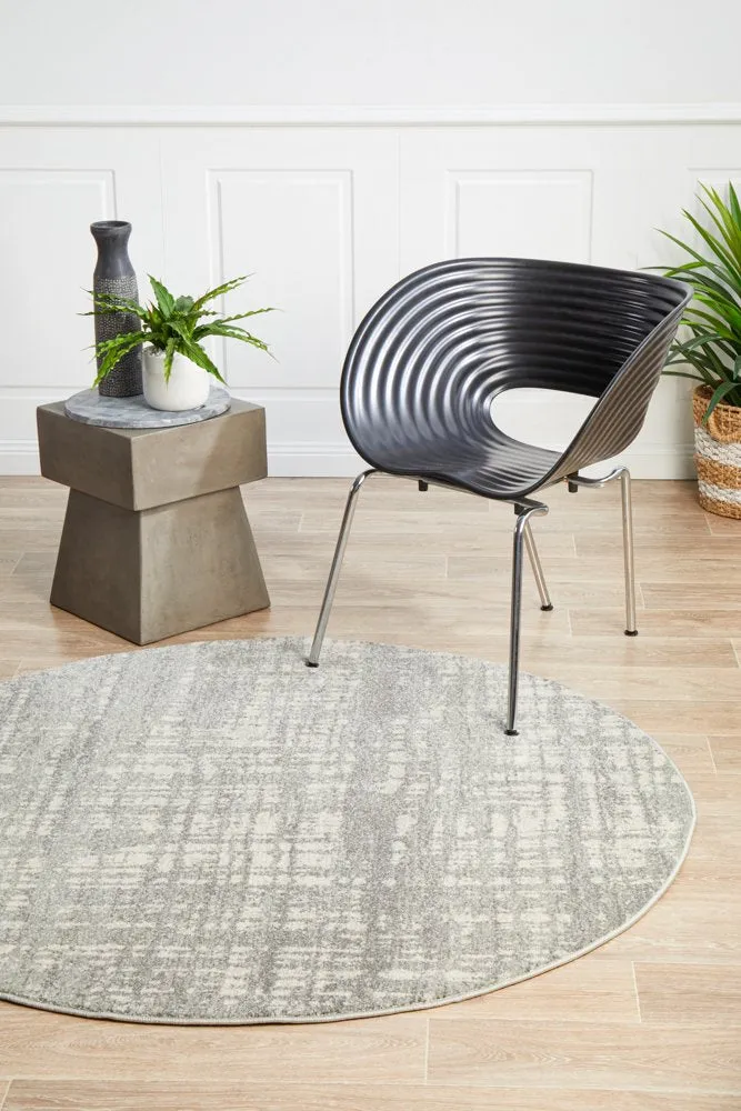 Mirage 354 Round Rug (Silver) by Rug Culture