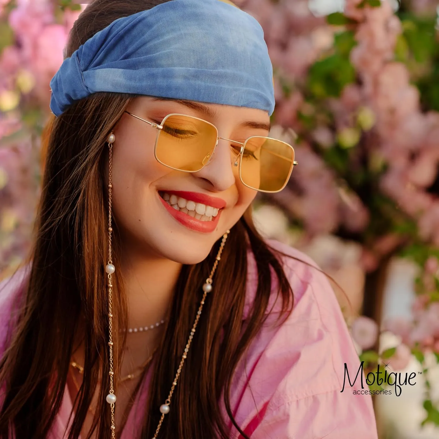 Motique Accessories Yellow Stretchy Headwrap Tye Dye Boho Wide Headband Yoga