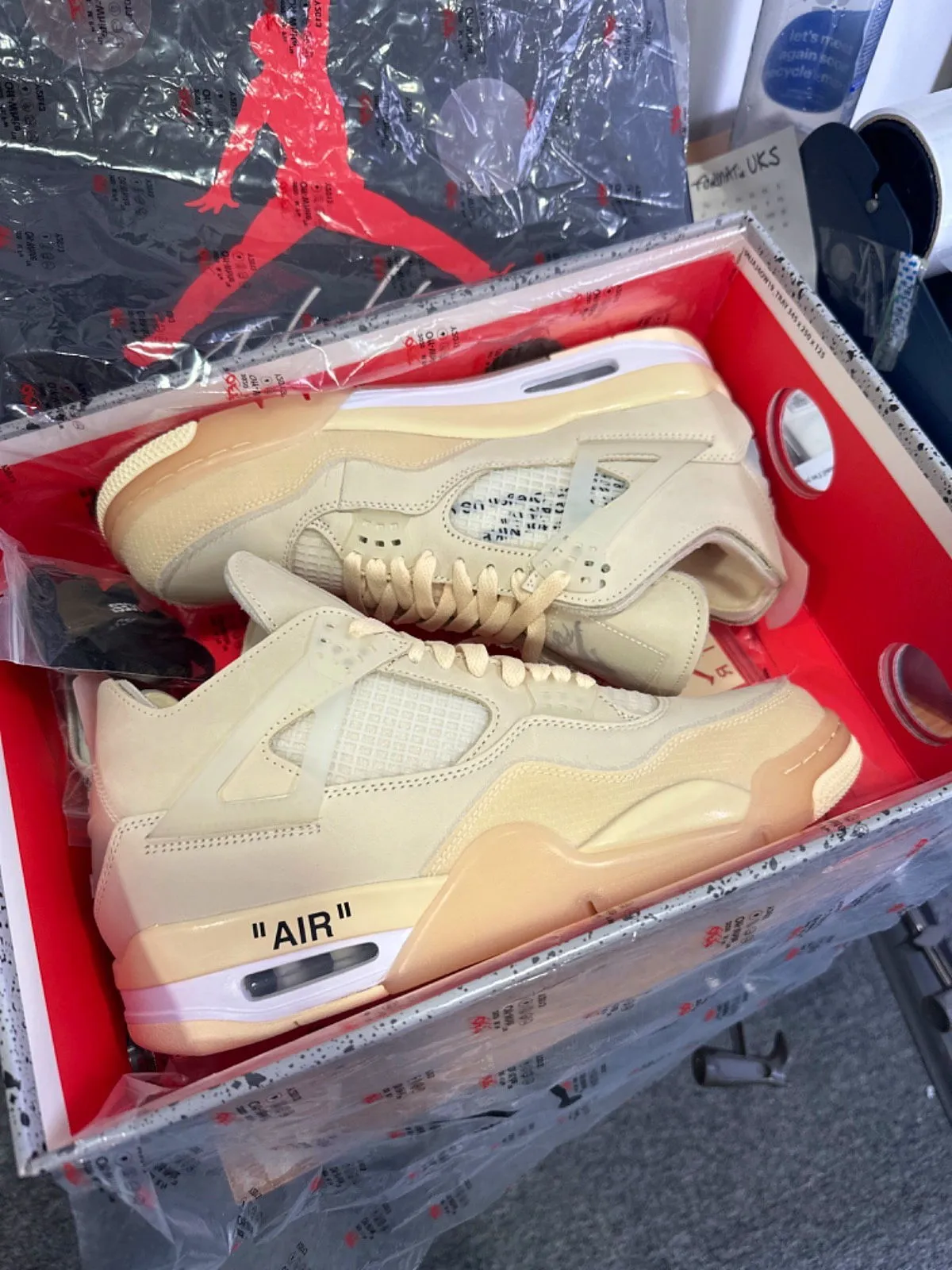 Nike CV9388 Sail Air Jordan 4 Retro SP Trainers UK 8.5 👟