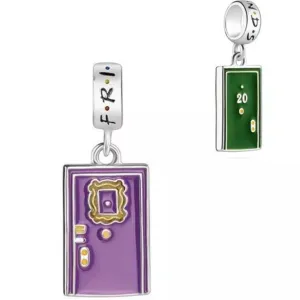 Purple Door Dangle Charm - 925 Sterling Silver