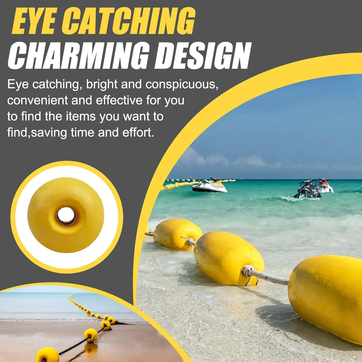 Rope Floats Marine Buoy Float,4pcs/8pcs Deep Water Oval Water Float Fishing Marker Buoys for Water Ski Ropes Anchor Lines Boats Swimming Kayak Crabbing Trail Dock Pool Yellow