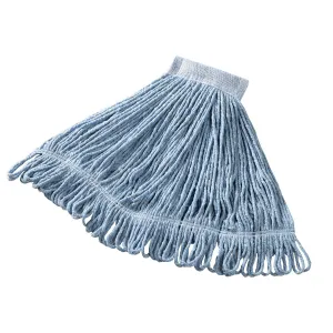 Rubbermaid® Super Stitch® Cotton & Synthetic Blend Blue Wet Mop w/ 5" Headband (Size: Medium | Looped Ends)