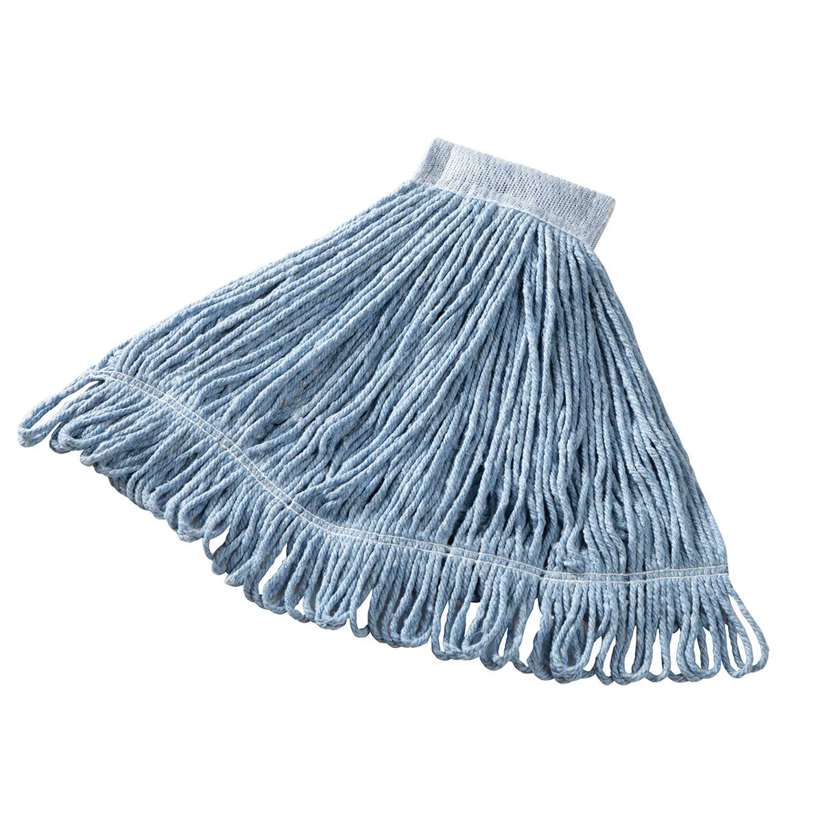 Rubbermaid® Super Stitch® Cotton & Synthetic Blend Blue Wet Mop w/ 5" Headband (Size: Medium | Looped Ends)