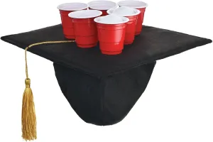 Stylish Black & Red Grad Cap Toss Game (1 Pc) -. Fun & Exciting Party Activity - Perfect for Graduation Party