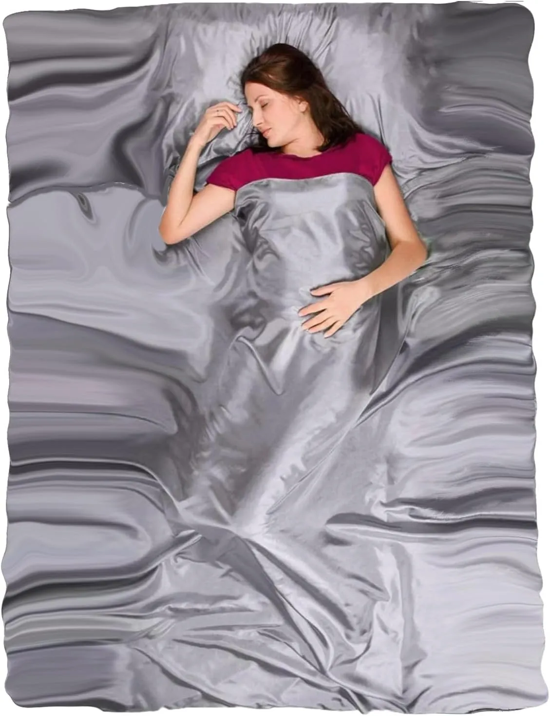 The Friendly Swede Sleeping Bag Liner  Ultralight Polyester or Cold Weather Microfiber Adult Sleep Sack; Thin Travel Sheets for Hotel; Camping Sheets; Travel Sleeping Bag with Pocket-Size Stuff Sack