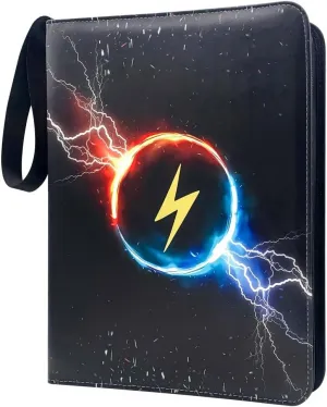Trading Card Binder with Zipper - 4-Pocket 50 Pages Holds 400 Cards, Collector Album with Sleeves (4 Pockets)