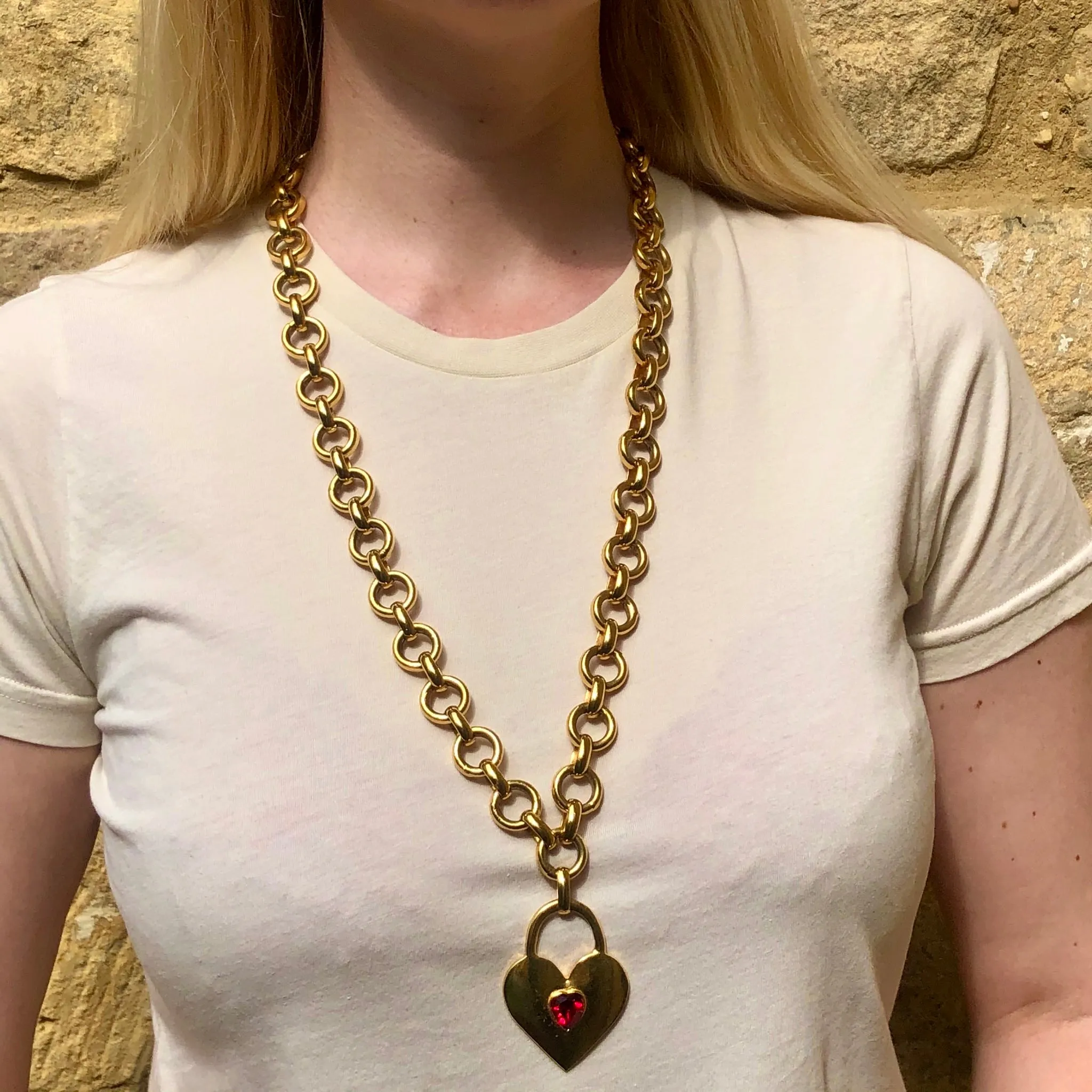 Vintage Chanel Padlock Heart Necklace