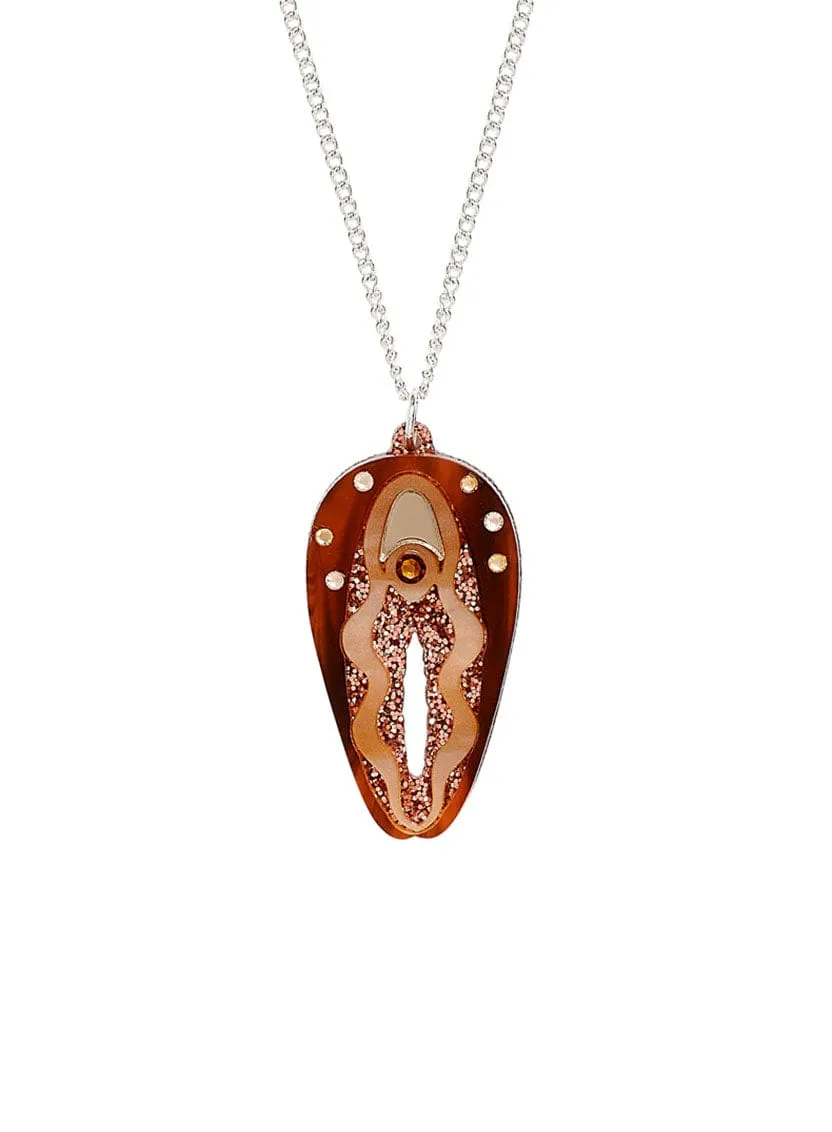Vulva Necklace - Brown