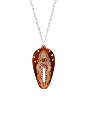 Vulva Necklace - Brown