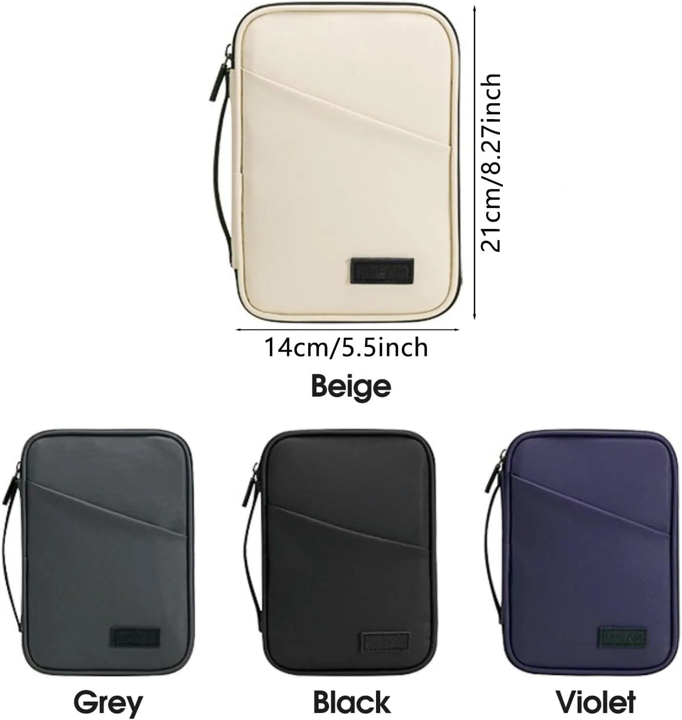 Waterproof Passport Holder, RFID Blocking Wallet, Portable Travel Document Organizer for Men & Women (Beige)