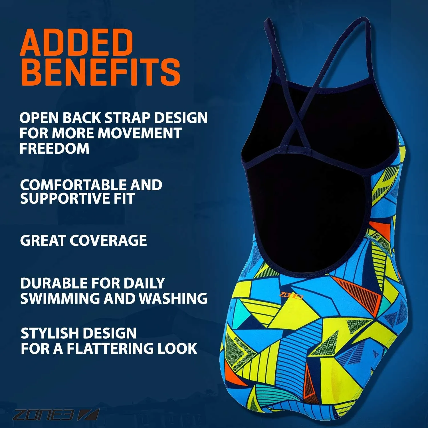 ZONE3 Women's Aztec 2.0 Strap Back Swimming Costume